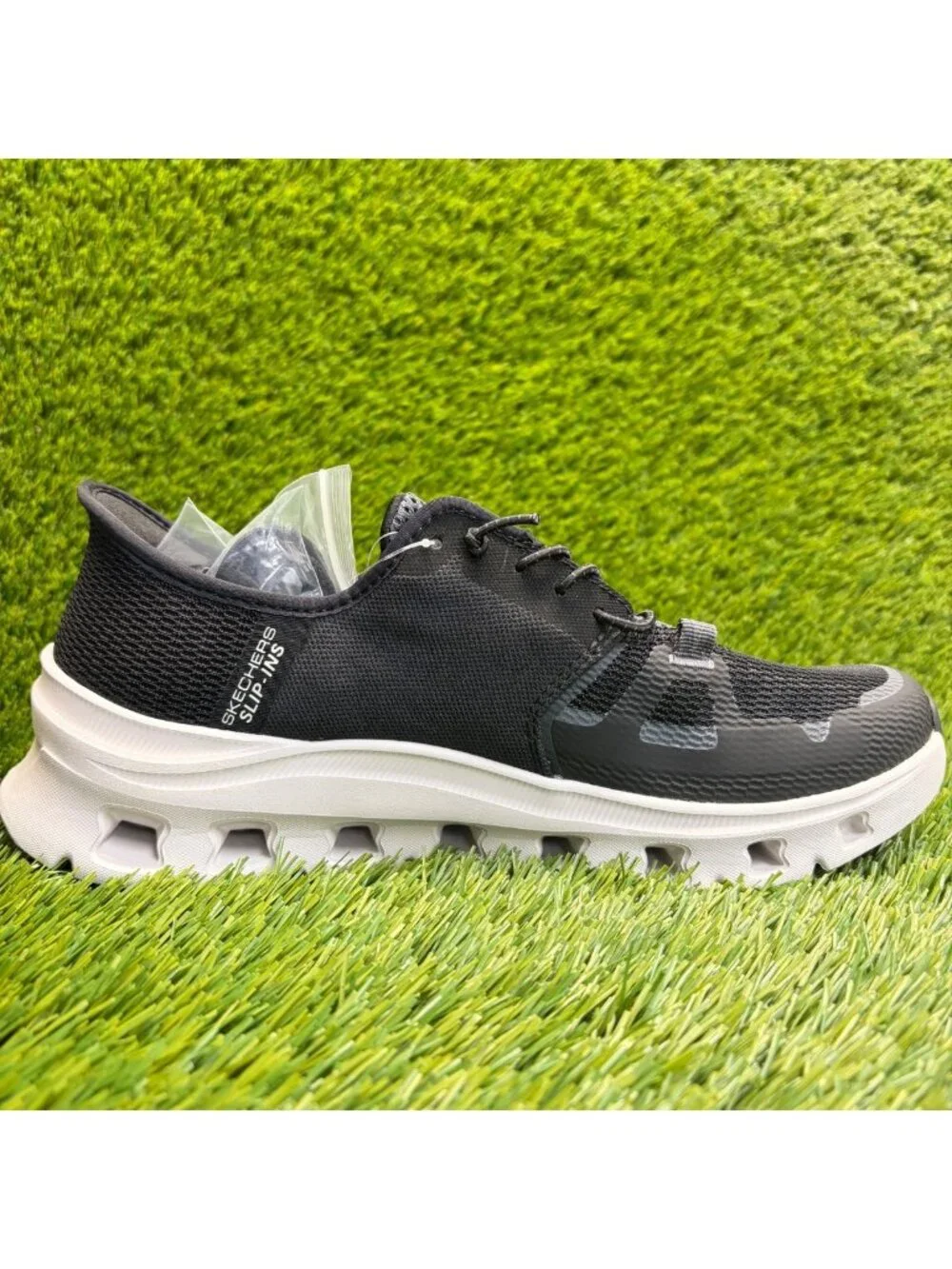 Skechers Glide Step Pro Mens Size 7 Black White Athletic Slip On Shoes Sneakers